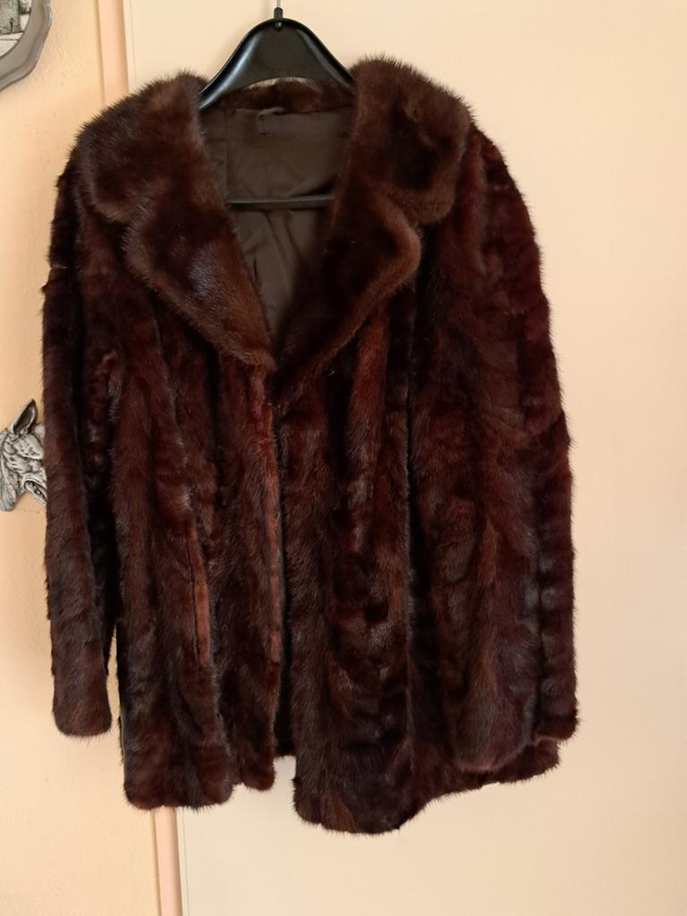 Echte bontjas maat 42/44, kleur bruin, Ophalen of Verzenden