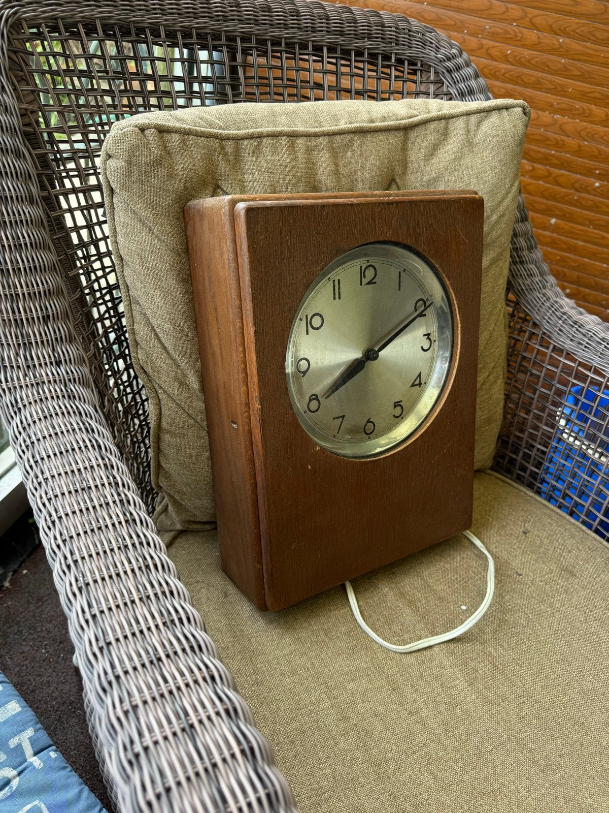 Werkende Vintage Houten Wandklok, Ophalen