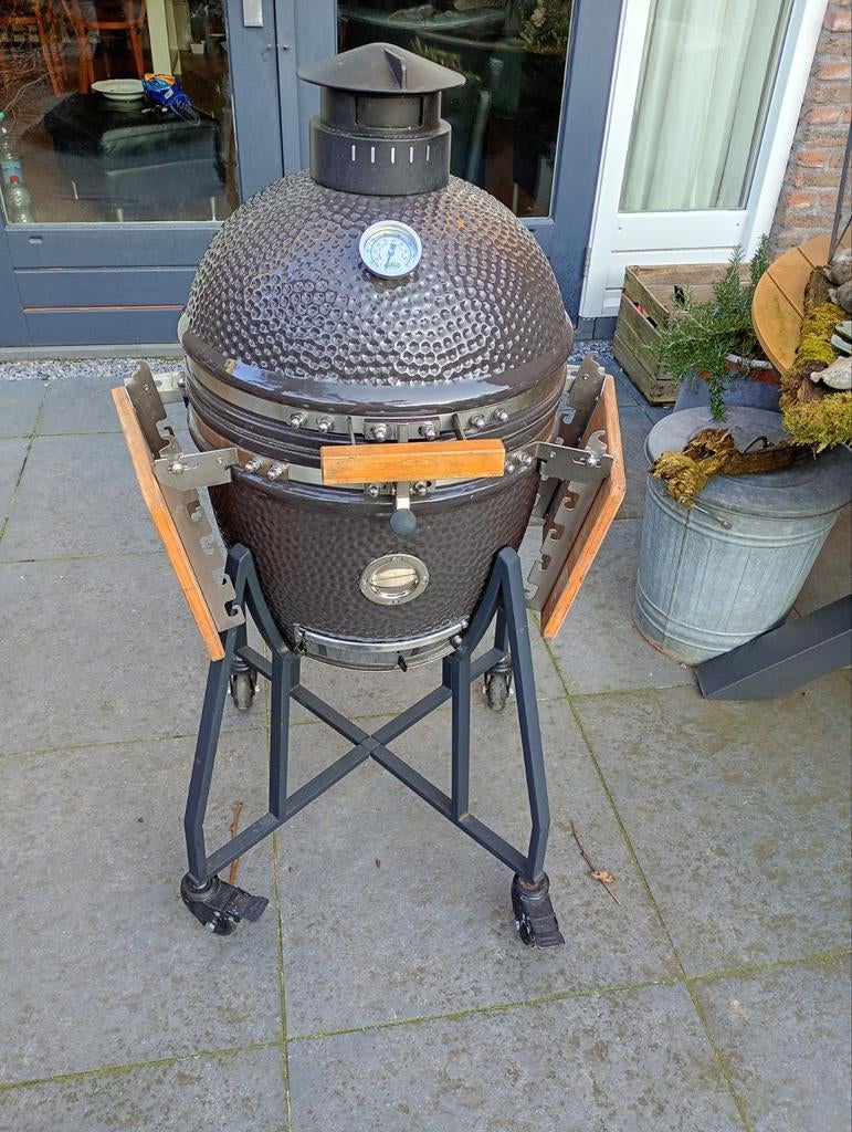 Grizzly grills Kamado medium rooster 40 cm als nieuw, Tuin en Terras, Houtskoolbarbecues, Zo goed als nieuw, Met accessoires, Ophalen of Verzenden