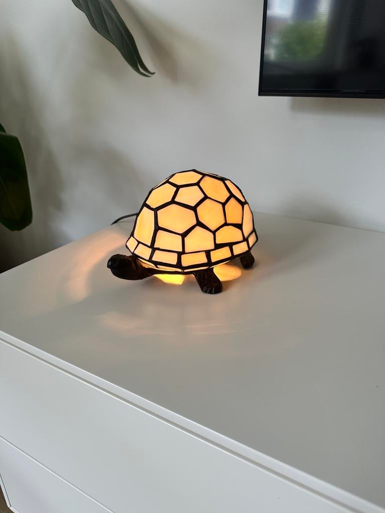 Tiffany schildpad lamp, Huis en Inrichting, Lampen | Tafellampen, Ophalen, Zo goed als nieuw, Minder dan 50 cm