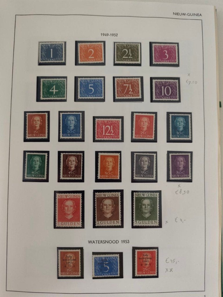 Album met Nieuw-Guinea, Curaçao, Ned. Antillen, Suriname., Postzegels en Munten, Ophalen of Verzenden, T/m 1940, Gestempeld