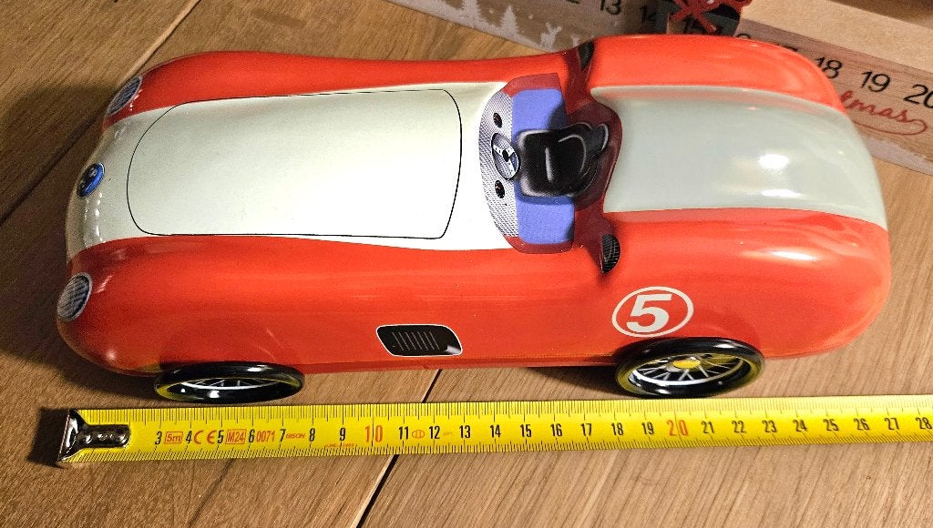 Bijenkorf sportauto klassiek koekblik/snoepblik 8 x12 x27cm!, Ophalen of Verzenden, Nieuw, Koek(jes), Overige merken