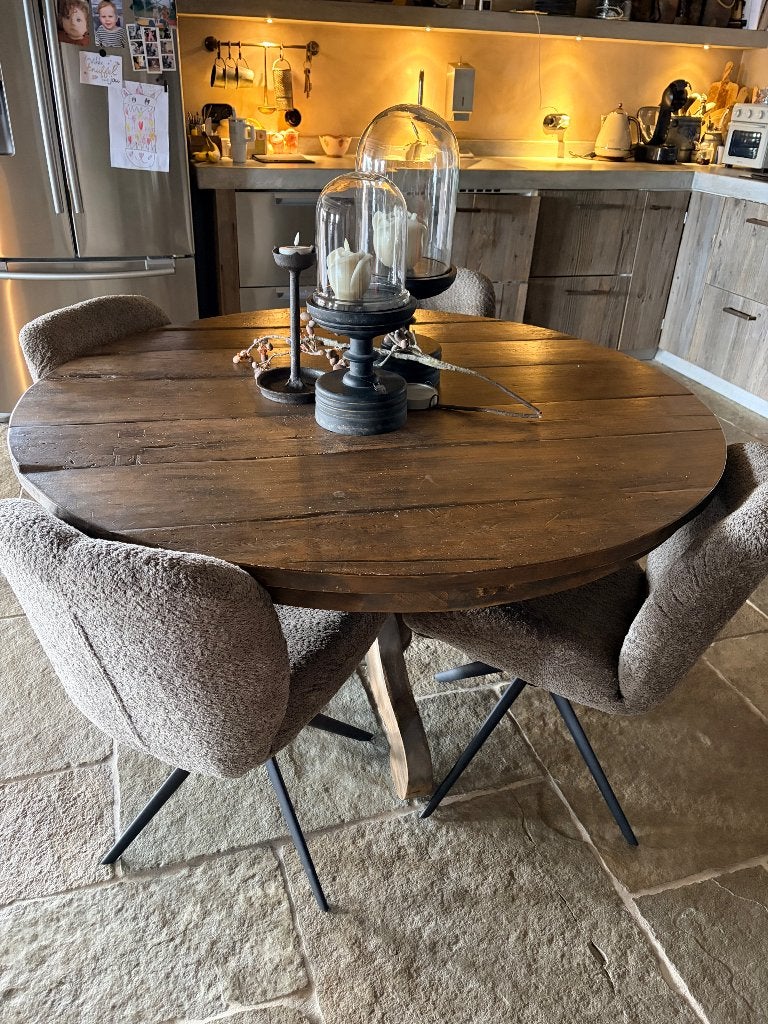 Hoffz Interior ronde franse eettafel, Ophalen, Zo goed als nieuw, 100 tot 150 cm, 100 tot 150 cm