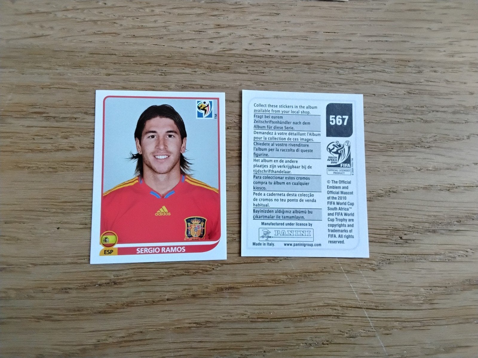 Panini WK 2010 Sticker Sergio Ramos (Spanje) #567, Verzamelen, Ophalen of Verzenden, Zo goed als nieuw, Poster, Plaatje of Sticker