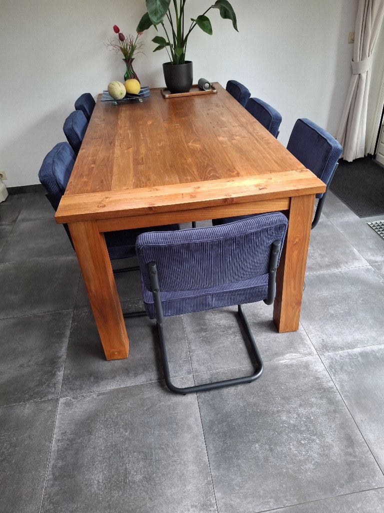teakhouten tafel, Huis en Inrichting, Ophalen, Gebruikt, 100 tot 150 cm, Teakhout