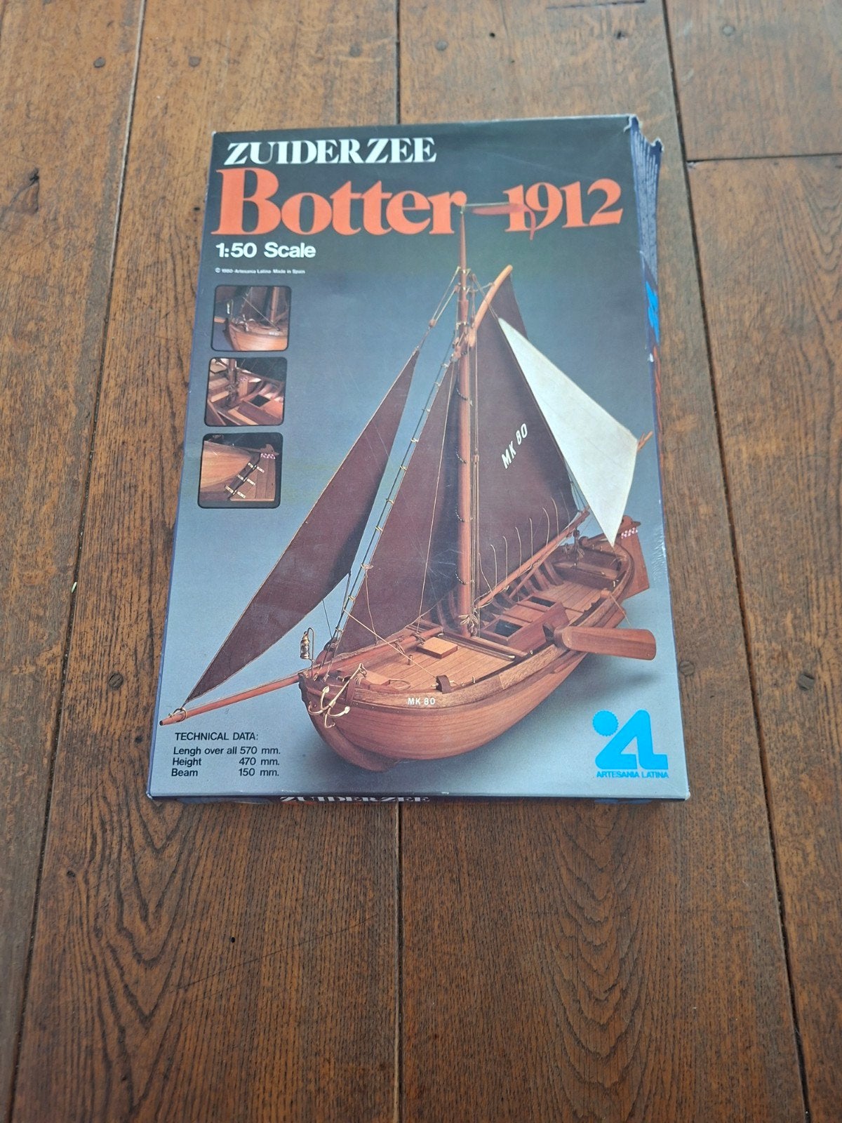 Zuiderzee Botter 1912 ( 1:50 scale ) bouwpakket hout 1980, Ophalen of Verzenden, Gebruikt, 1:32 tot 1:50, Overige merken