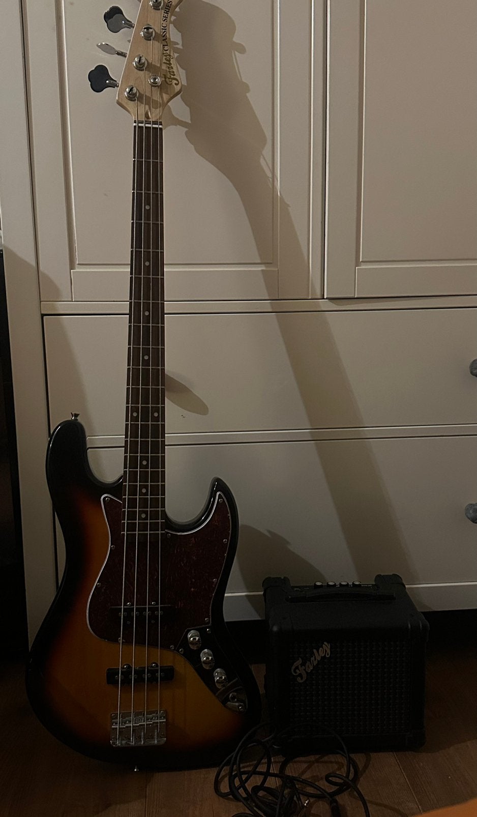 Fazley basgitaar + Kubo bass versterker, Ophalen of Verzenden, Gebruikt, Elektrisch