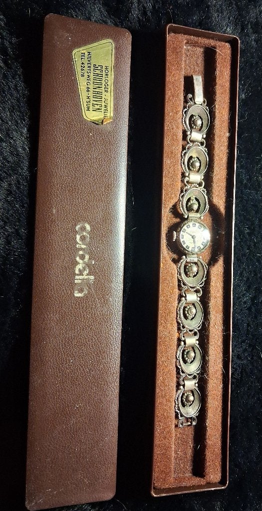 Vintage zilveren Cordelia horloge, Overige merken, Gebruikt, Polshorloge, Overige materialen
