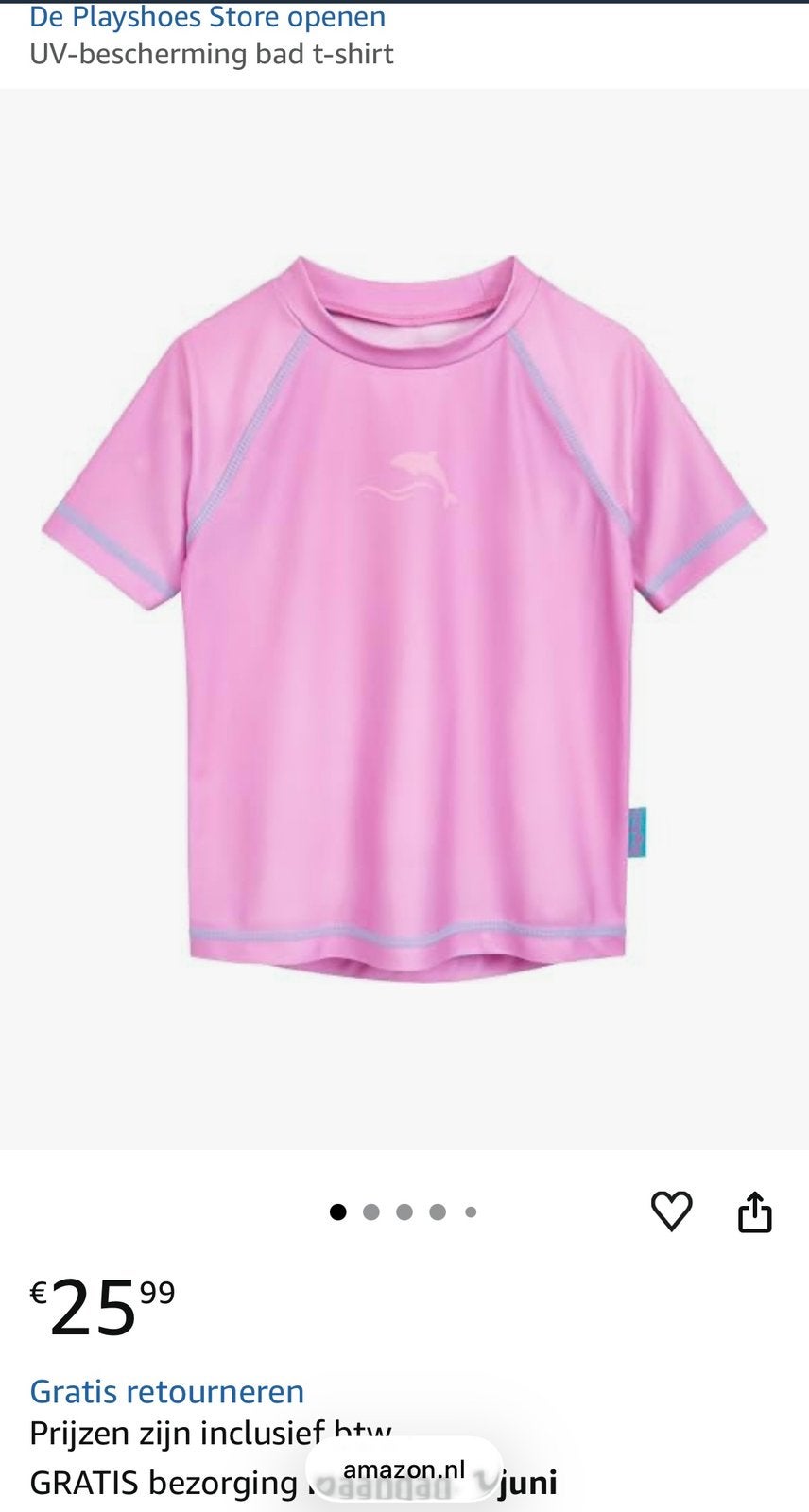 Playshoes uv zwemshirt nieuw mt122-128, Ophalen of Verzenden, Nieuw, Meisje, Sport- of Zwemkleding