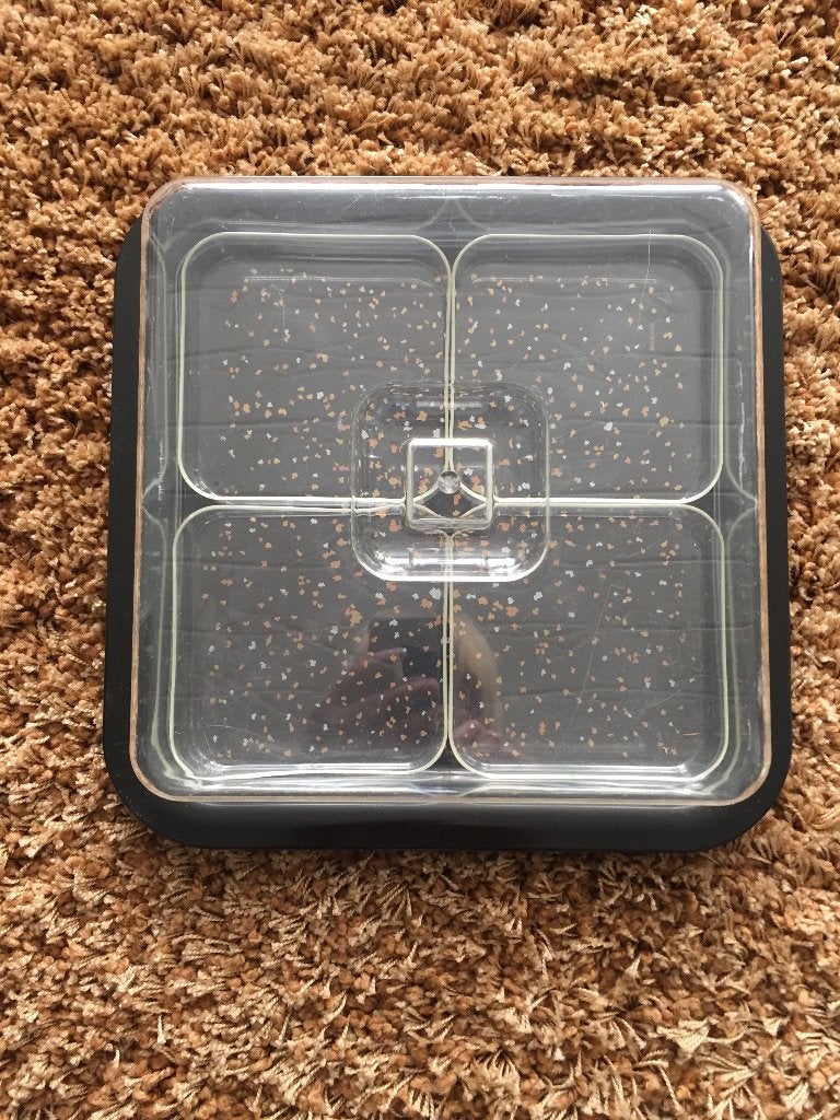 Brabantia dienblad met deksel en 5 bakjes, Ophalen of Verzenden, Zo goed als nieuw, Vierkant, Metaal