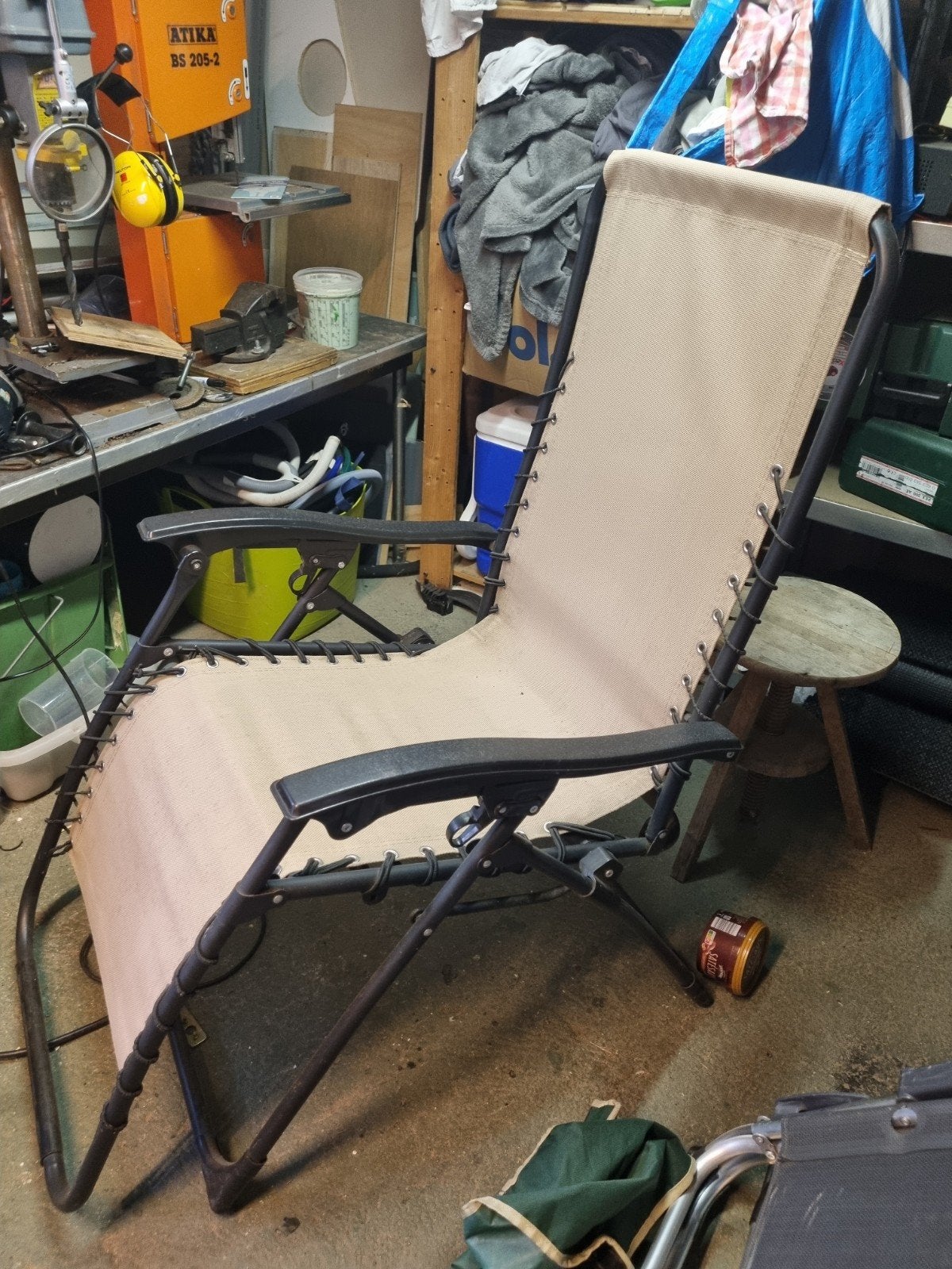 Beige Creme Tuinstoel - Verstelbaar en Comfortabel, Tuin en Terras, Tuinstoelen, Ophalen, Gebruikt, Textileen, Verstelbaar