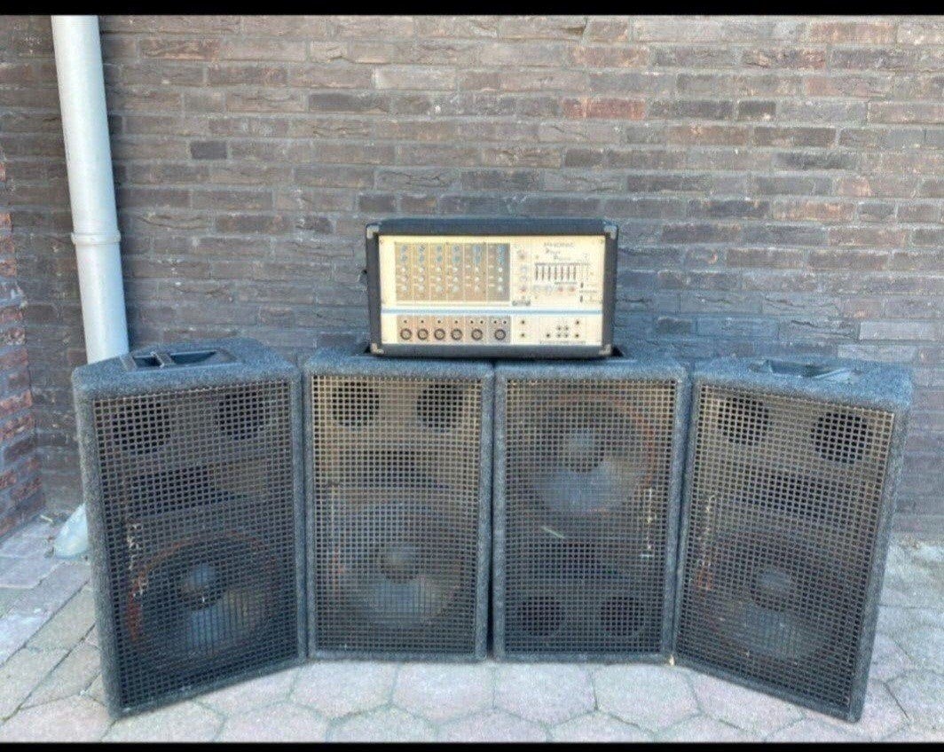 Complete geluidsset: 4 monitorboxen met versterker, Ophalen, Gebruikt, 500 tot 1000 watt, P.A.