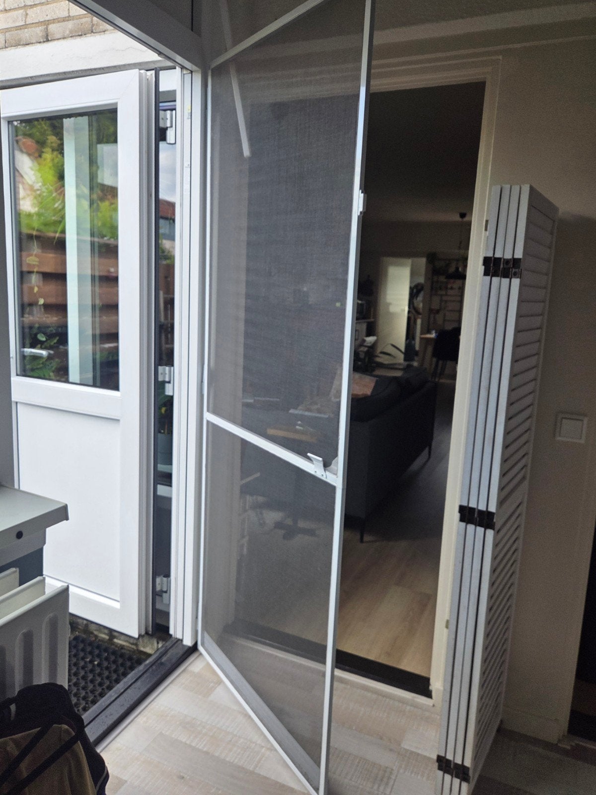 Hordeur wit met gaas, Ophalen, Hordeur, 200 tot 215 cm