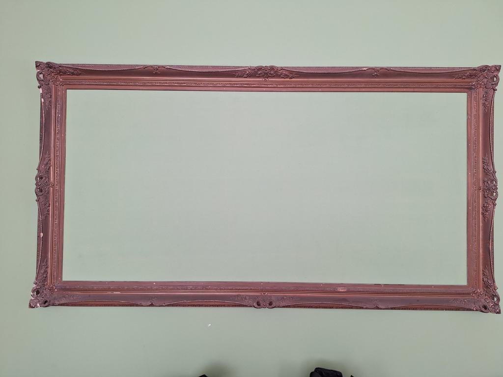 Grote antieke lijst met zachtboard achterkant, Ophalen, Gebruikt, 125 cm of meer, 75 cm of meer