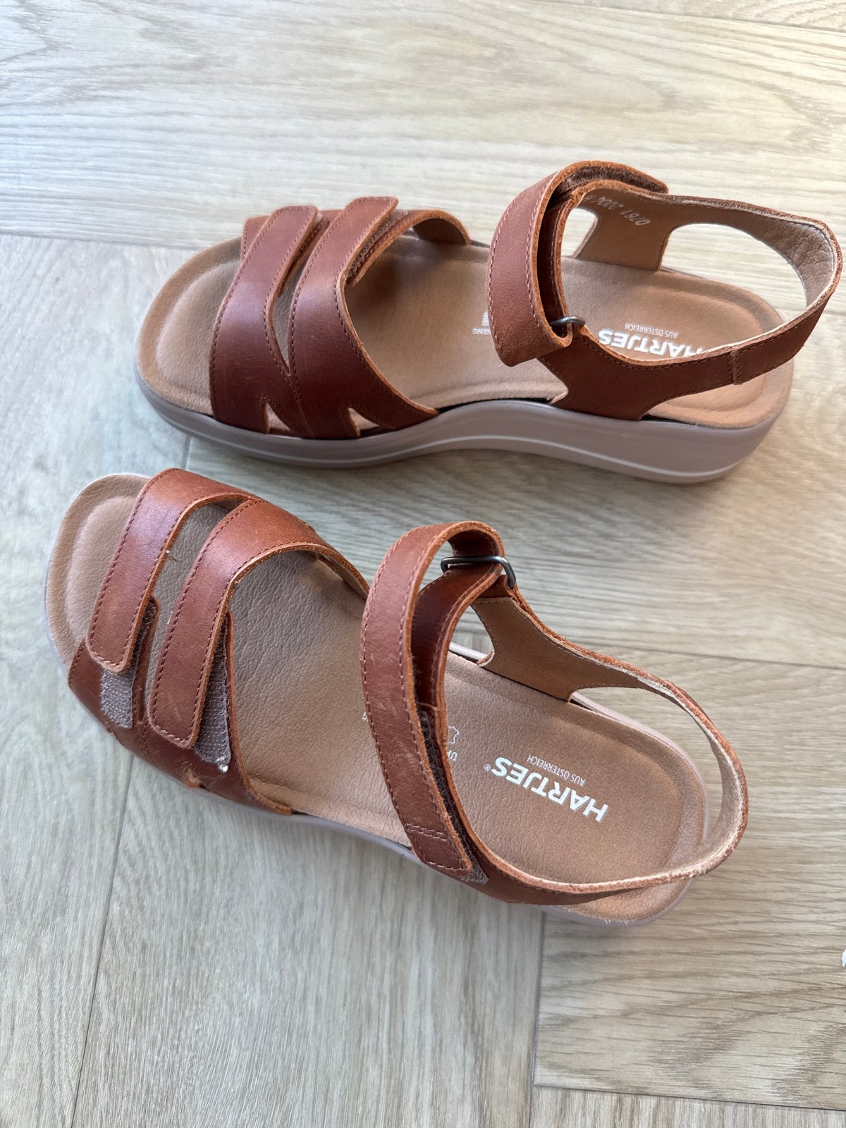 Leren Sandalen van Hartjes - Maat 37, Ophalen of Verzenden, Zo goed als nieuw, Bruin, Sandalen of Muiltjes