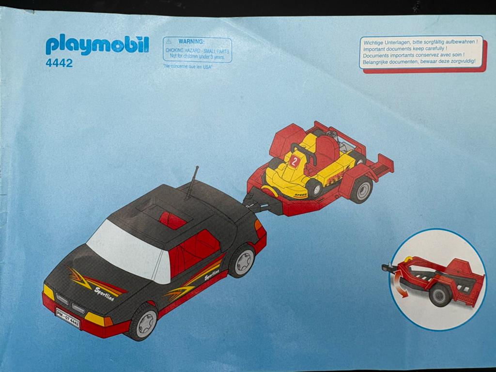 Playmobil 4442 Sportwagen met Go-Kart en BNN Trailer, Ophalen, Gebruikt