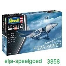 Modelbouw Revell 1:72 F-22A Lockheed Martin Reptor 3858, Hobby en Vrije tijd, Modelbouw | Vliegtuigen en Helikopters, 1:72 tot 1:144