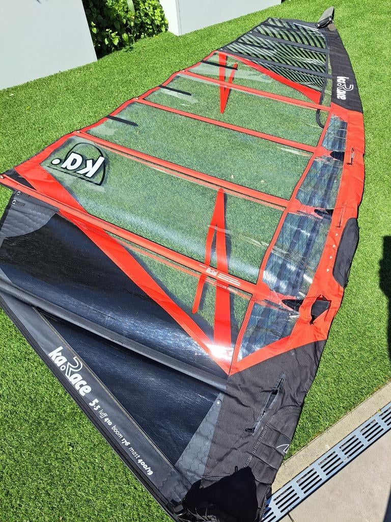 KA Race 5.5 windsurfzeil, Watersport en Boten, Windsurfen, Gebruikt, Zeil, KA, Met mast, 5 tot 6.5 m², Ophalen