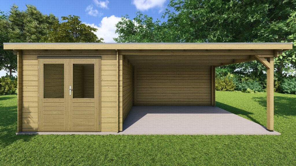 Fonteyn Basicline Camelia met overkapping 650x300cm, 200 tot 400 cm, Blokhut, Nieuw, Ophalen of Verzenden