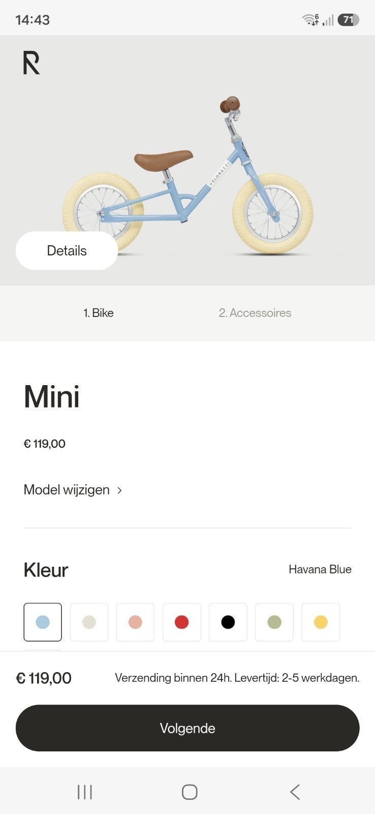 Veloretti Loopfiets Mini Havana Blue - Nieuw in Doos, Fietsen en Brommers, Ophalen of Verzenden, Nieuw, Minder dan 16 inch, Veloretti