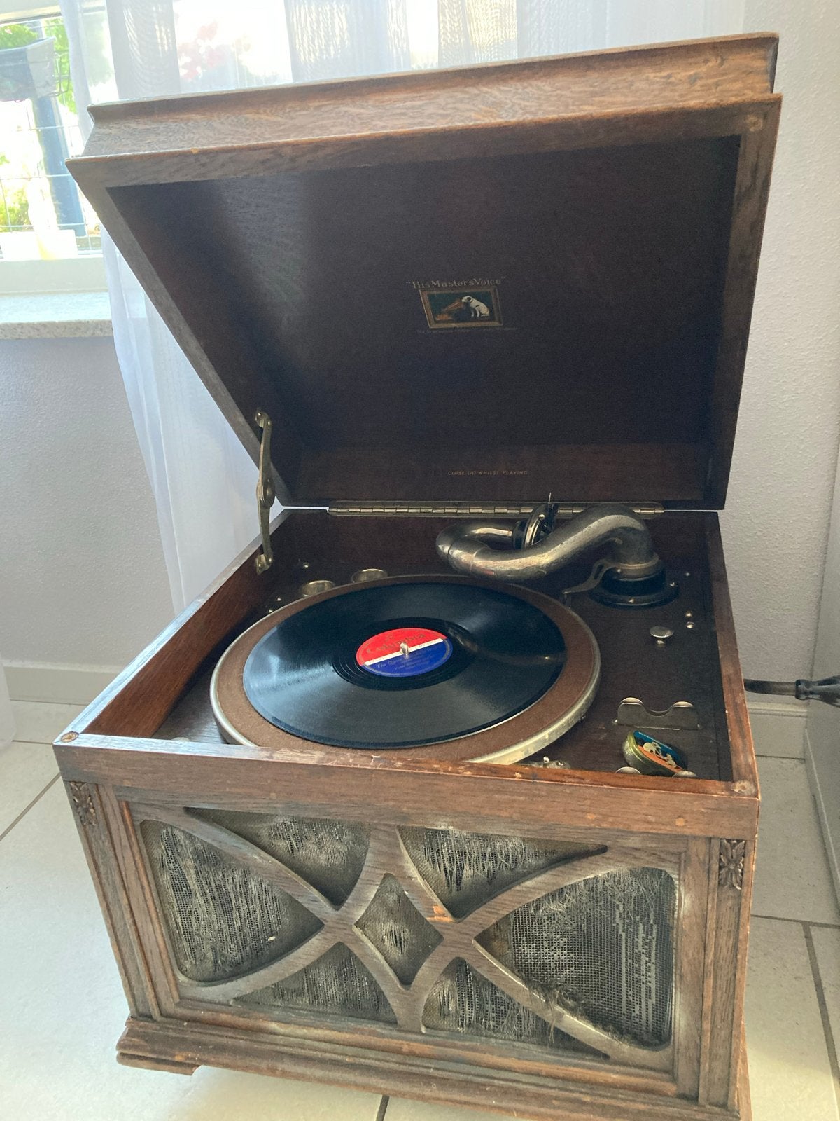 Antieke His Master's Voice Grammofoon Platenspeler, Audio, Tv en Foto, Platenspelers, Ophalen, Gebruikt, Platenspeler, Overige merken