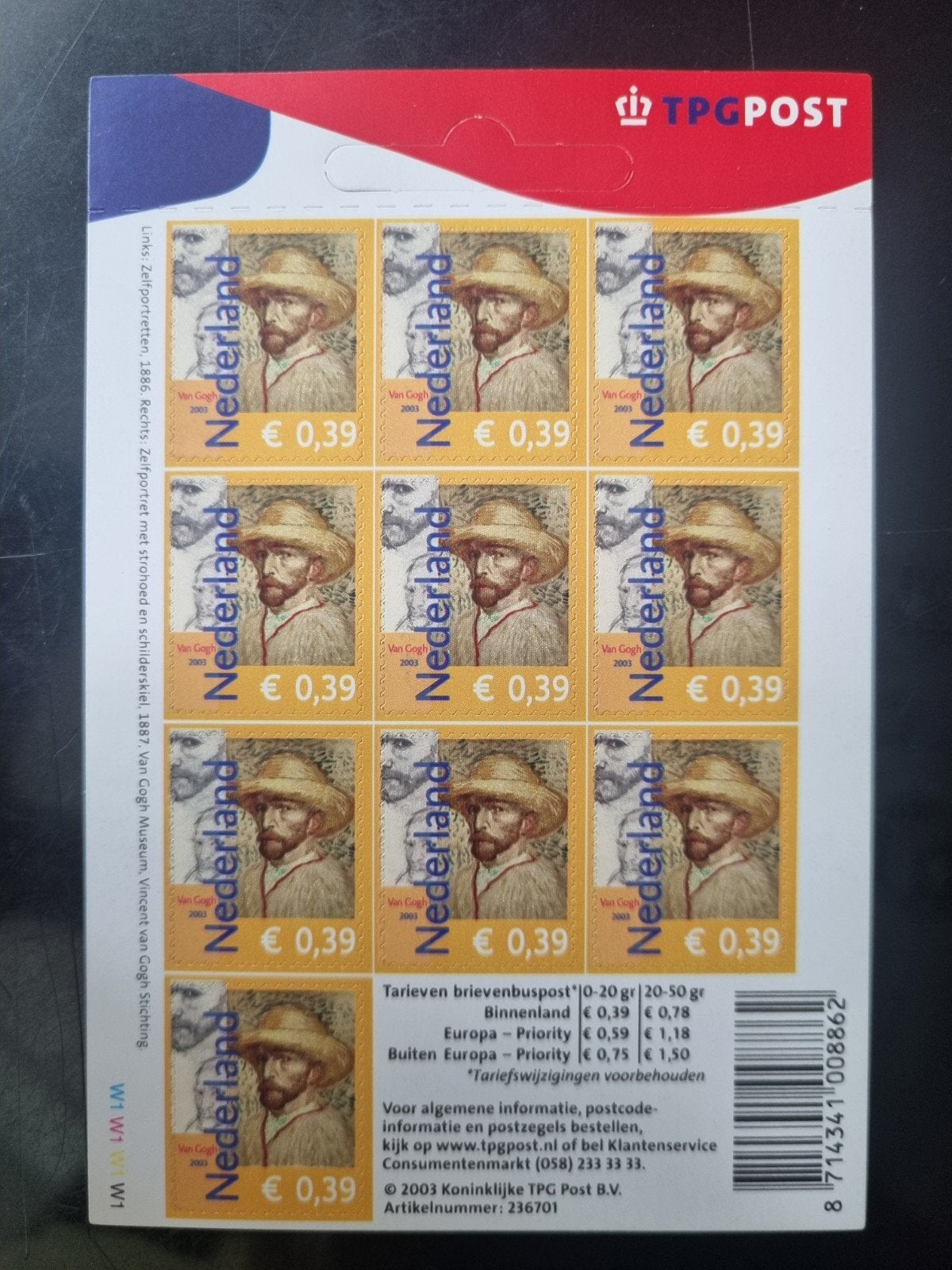 Nederland Hangkaartje V2139a I-fosfor postfris, Postzegels en Munten, Ophalen of Verzenden