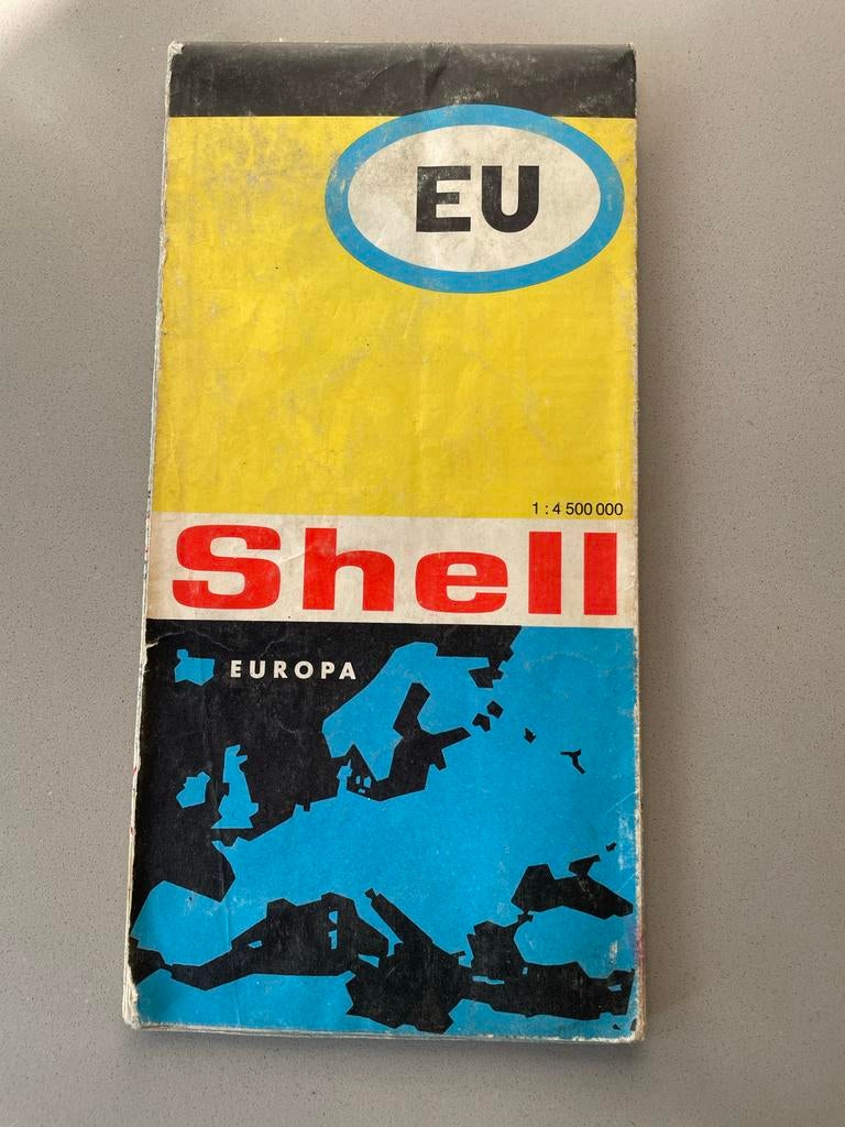 Shell kaart van Europa 1969, Boeken, Atlassen en Landkaarten, Gelezen, Landkaart, 1800 tot 2000, Europa Overig