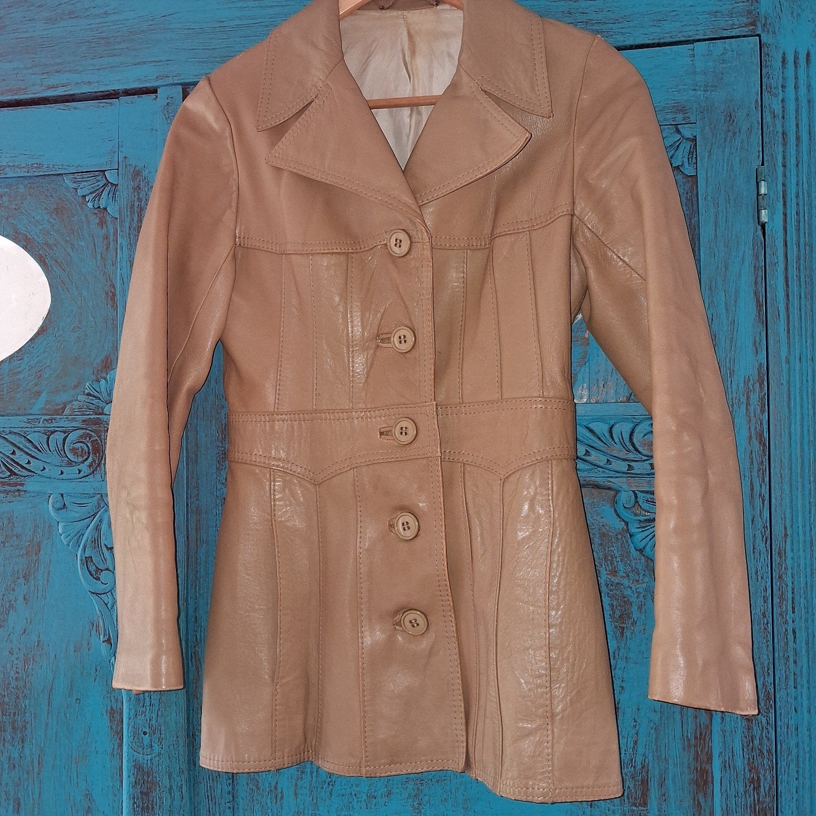 Vintage Camel Kwaliteitsleer Jasje XS, Ophalen of Verzenden, Gedragen, Maat 34 (XS) of kleiner, Bruin