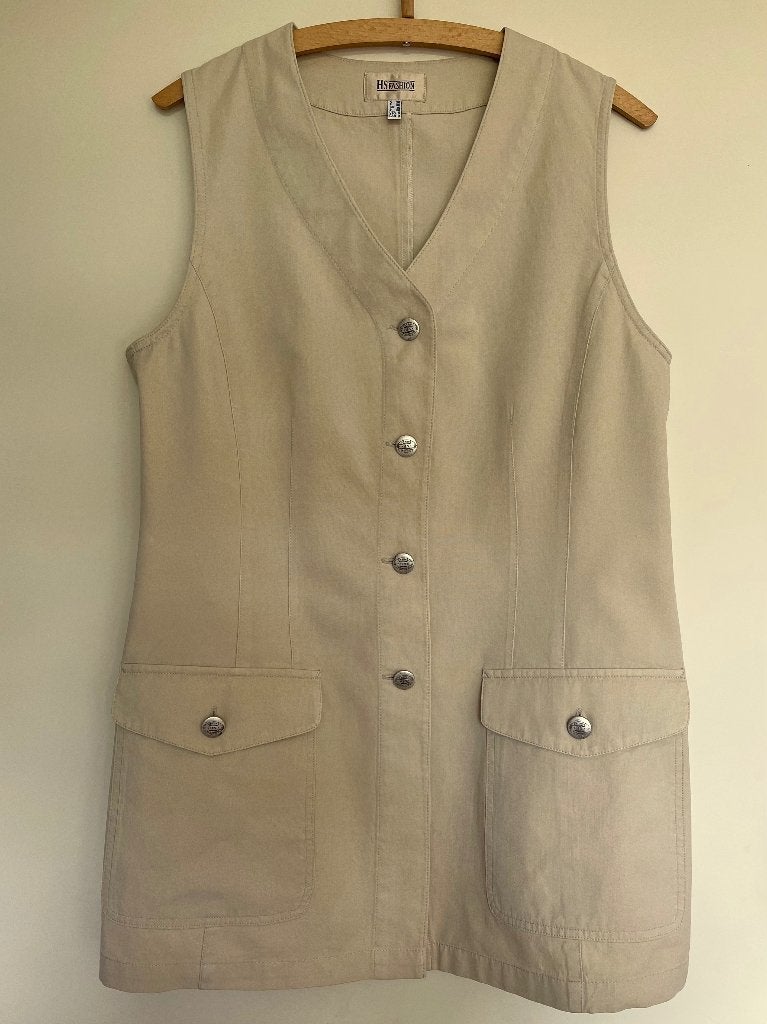 beige gilet van katoen van HS Fashion, HS Fashion, Beige, Ophalen of Verzenden, Zo goed als nieuw