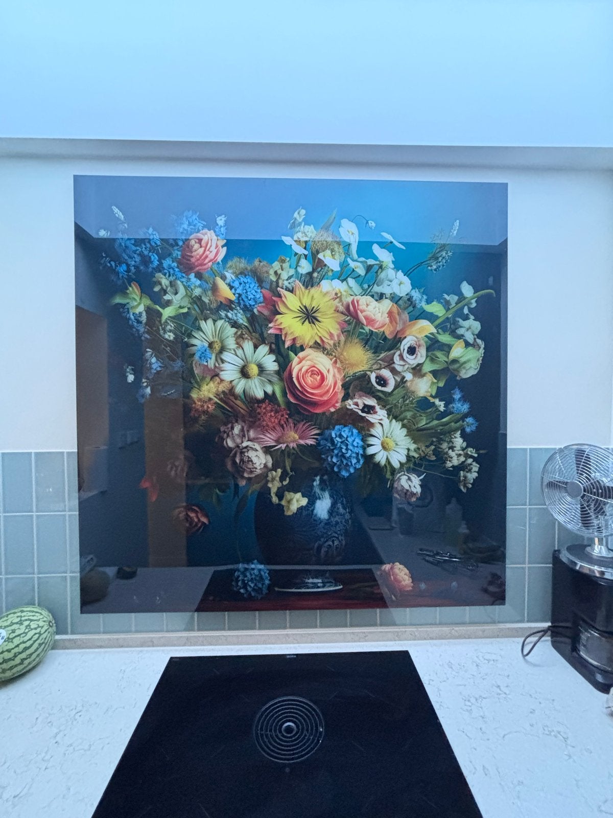 Schilderij René Ladenius - Bloemenstilleven 140x140cm, Ophalen, Oorspronkelijke maker, Nieuw, 125 cm of meer