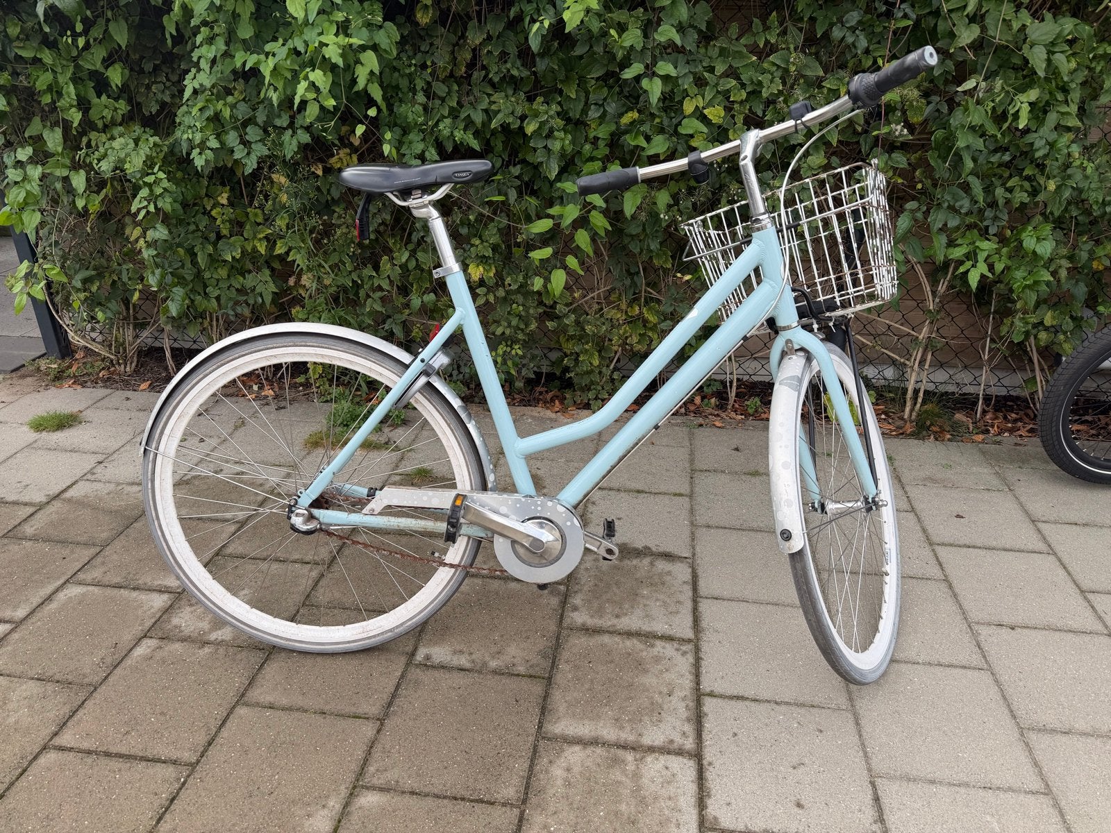 Cortina fiets met mand - Lichtblauw, Gebruikt, Velgrem, Ophalen, Overige merken, 53 tot 56 cm
