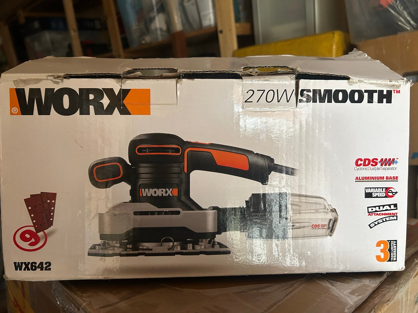 WORX WX642 Vlakschuurmachine 270W SMOOTH, Ophalen, Nieuw, Minder dan 600 watt, Vlakschuurmachine