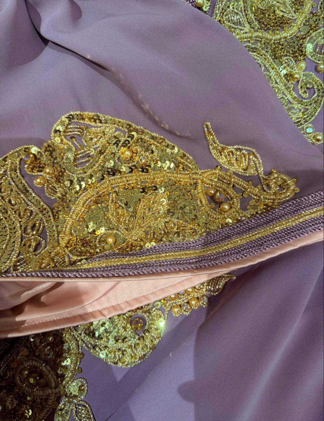 Mooie Marokkaanse jurk - Paars met gouden borduursels, Kleding | Dames, Maat 38/40 (M), Paars, Ophalen of Verzenden, Zo goed als nieuw