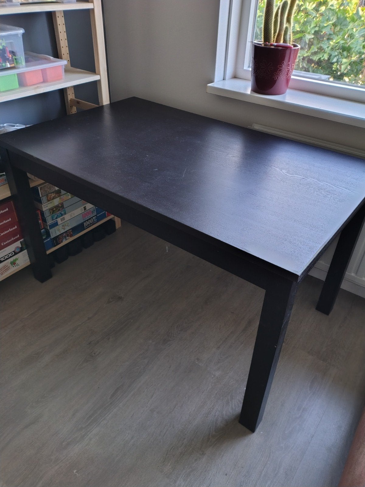 Zwarte IKEA Bjursta uitschuiftafel, Ophalen, Gebruikt, Tot twee personen, 50 tot 100 cm