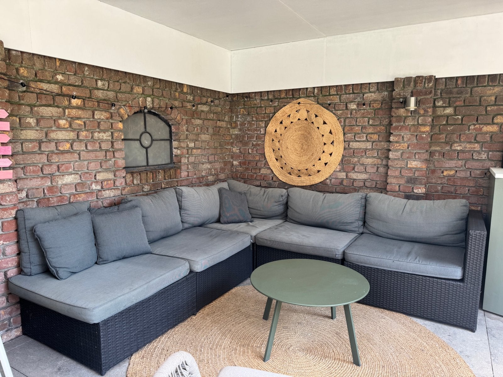 Comfortabele Wicker Loungeset met Kussens, Tuin en Terras, Tuinsets en Loungesets, Ophalen, Gebruikt, Meer dan 8 zitplaatsen, Loungeset