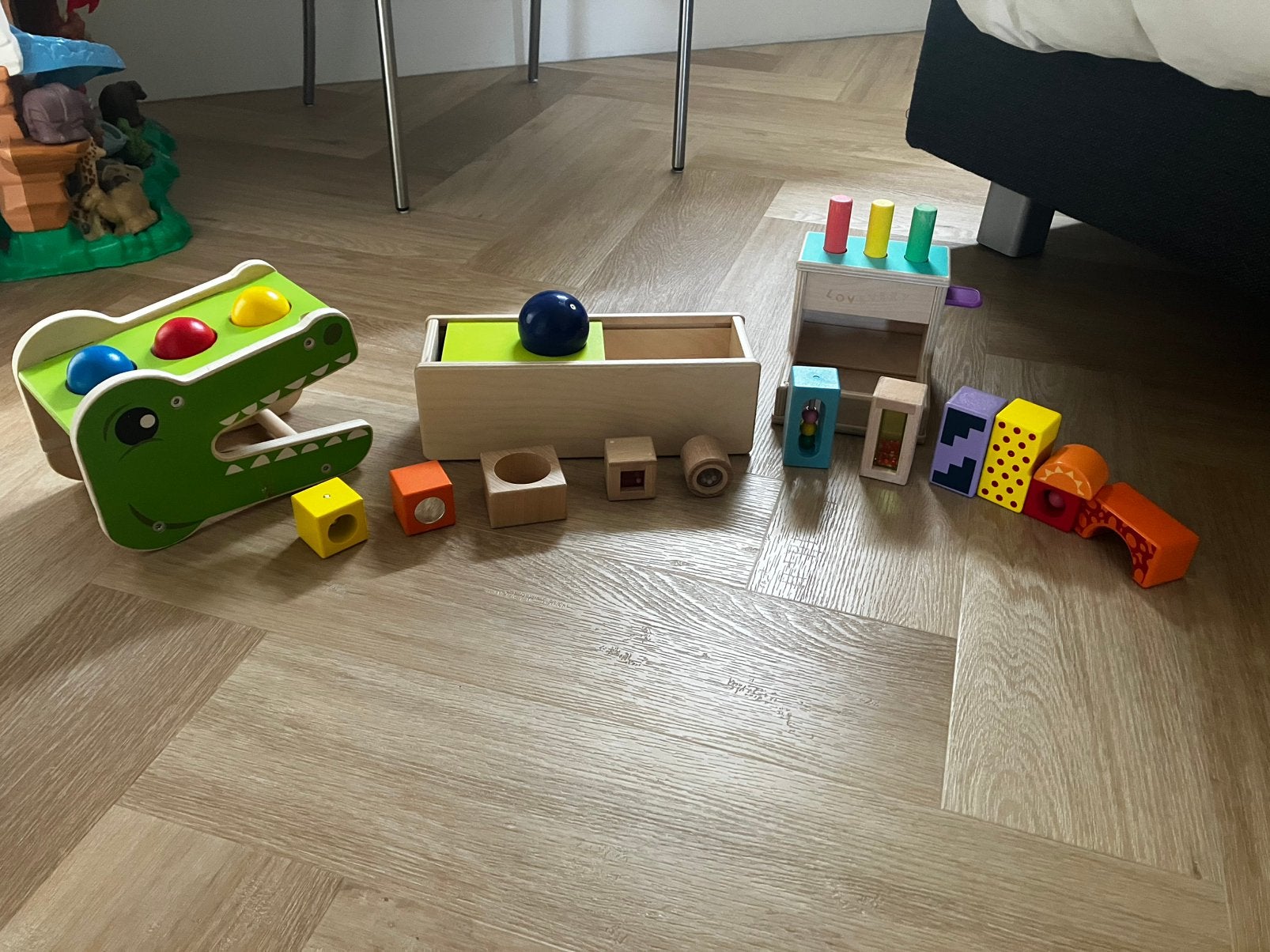 Lovevery houten Montessori speelgoed 0–2 jaar, Ophalen of Verzenden, Zo goed als nieuw