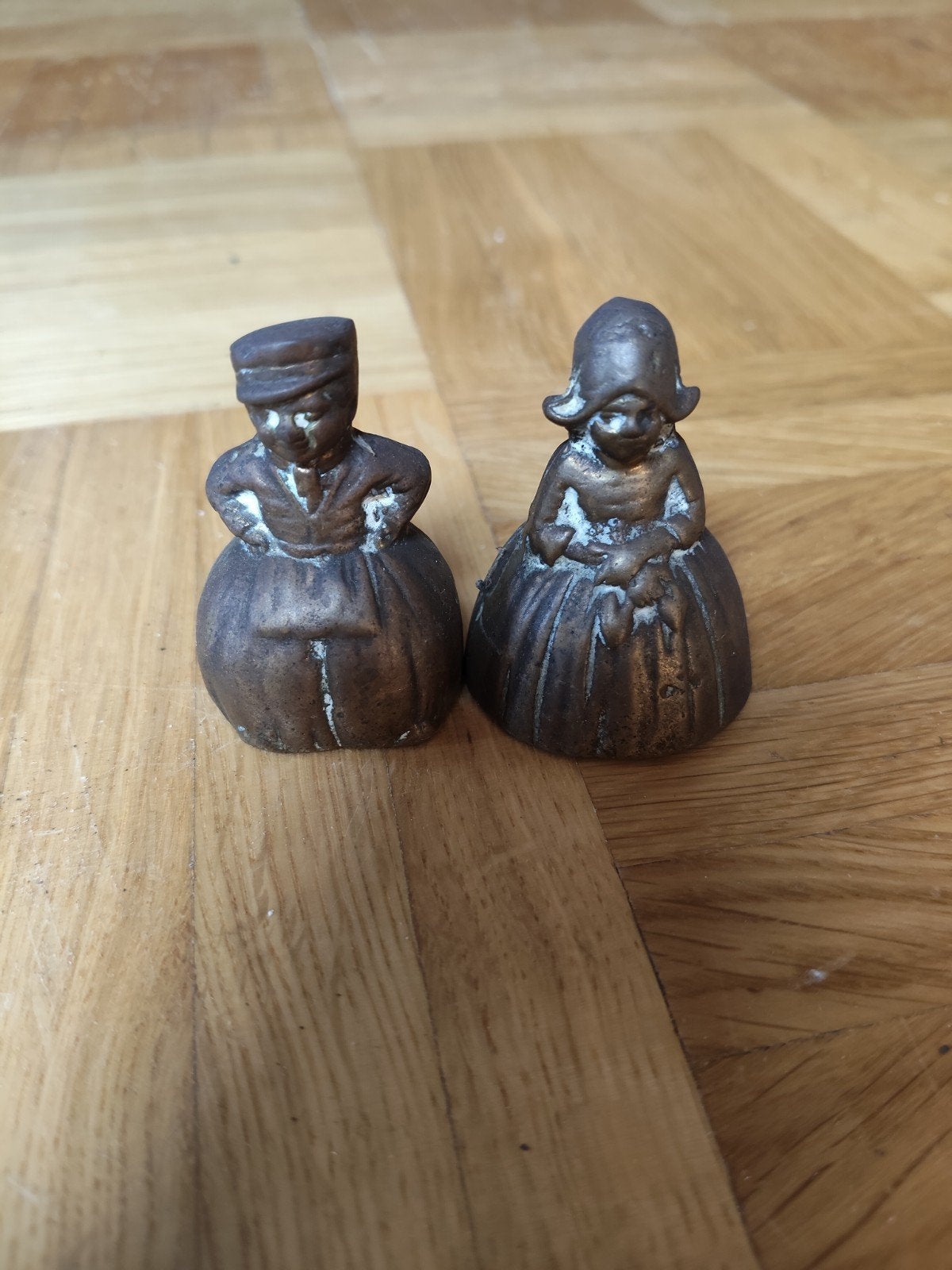 Vintage Bronzen Beeldjes: Hollands Paar, Ophalen of Verzenden