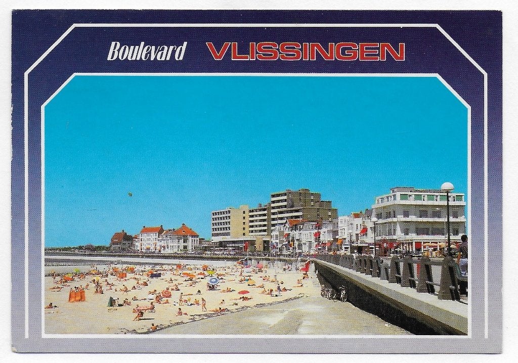 Vlissingen Boulevard Gelopen Ansichtkaart (B4194 ), Ophalen of Verzenden, 1980 tot heden, Gelopen, Zeeland