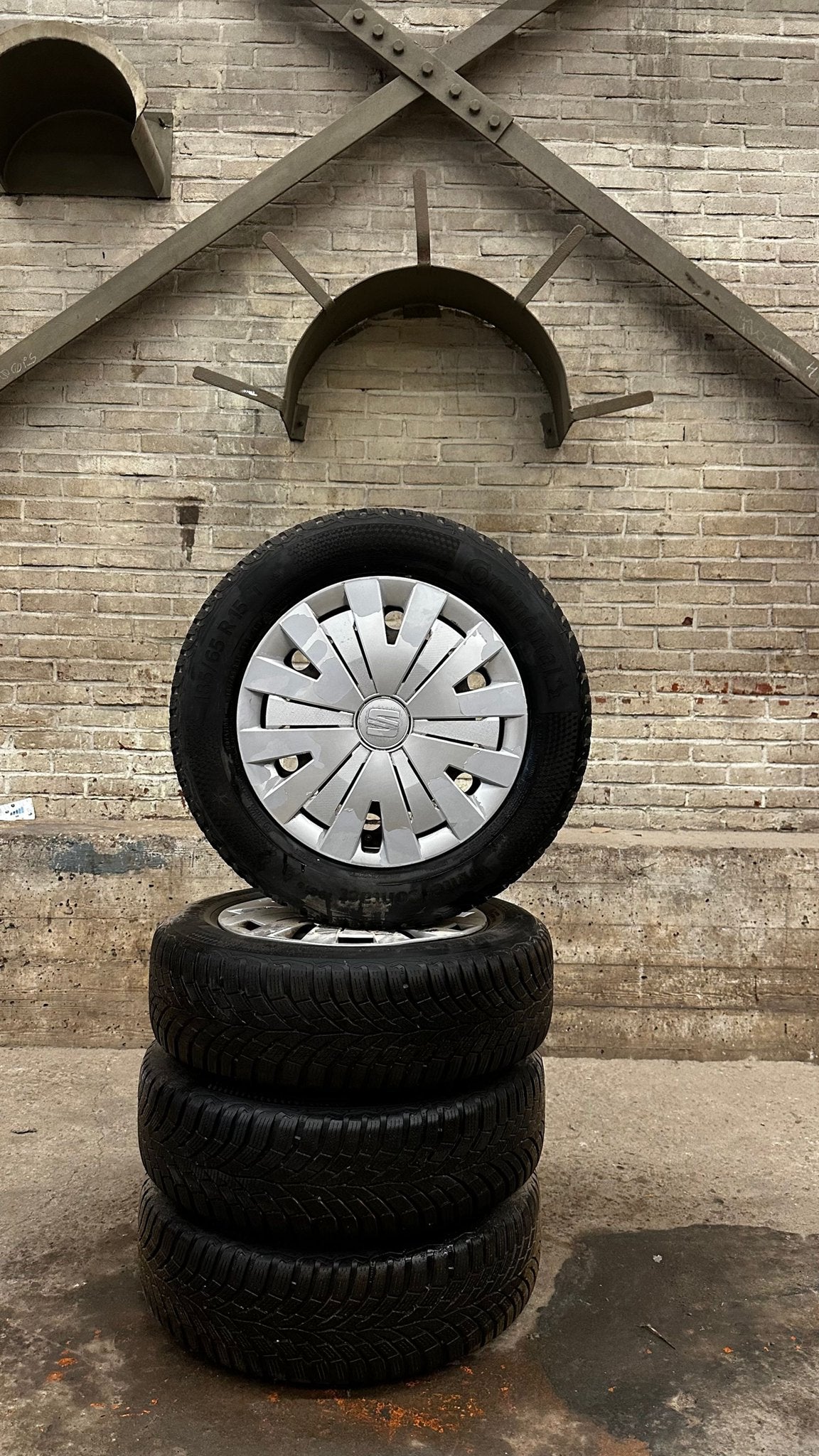 15 inch stalen velgen met winterbanden, Auto-onderdelen, Banden en Velgen, Ophalen, Gebruikt, 15 inch, -