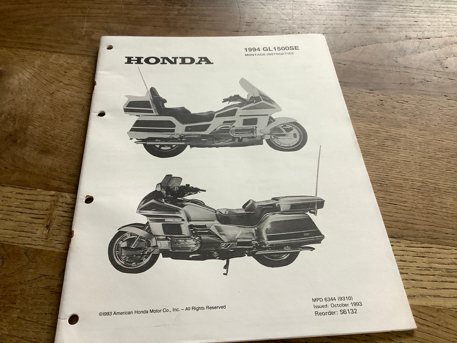 Honda GL1500SE Montage-instructies (1994).  (19), Verzenden, Honda
