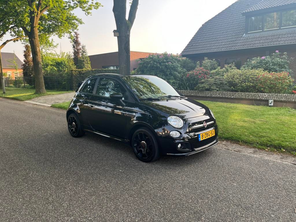Fiat 500S 0.9 Twinair Turbo Sport Cabrio 80 Pk Airco Bjr2014, Auto's, Fiat, 40 €/maand, Leder en Stof, Zwart, Origineel Nederlands