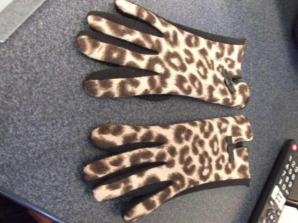 Nieuwe handschoenen zwart luipaardprint S/M, Ophalen of Verzenden, Nieuw, Maat 36 (S), Handschoenen