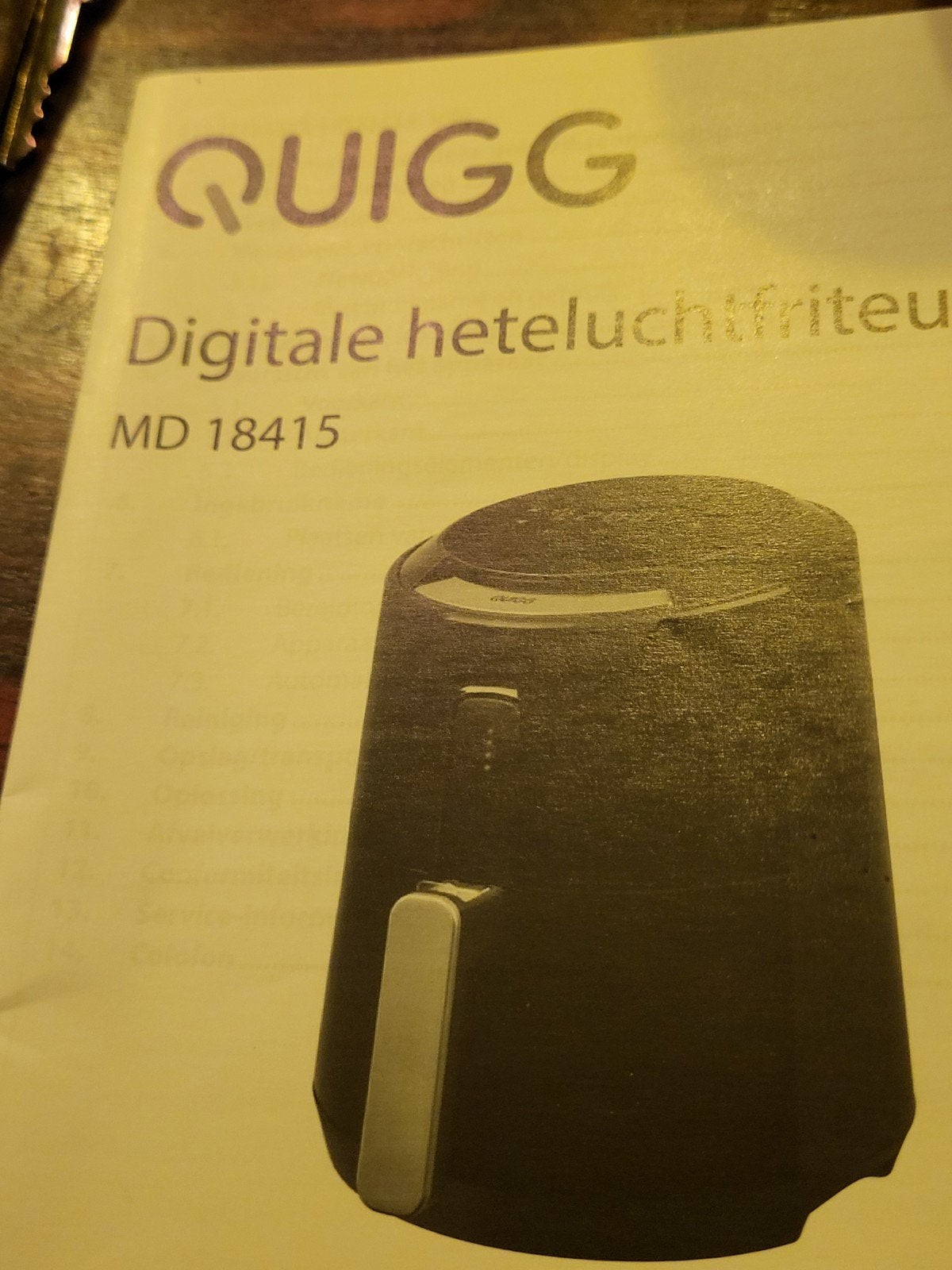 Quigg Digitale Heteluchtfriteuse MD 18415, Ophalen, Gebruikt, Airfryer