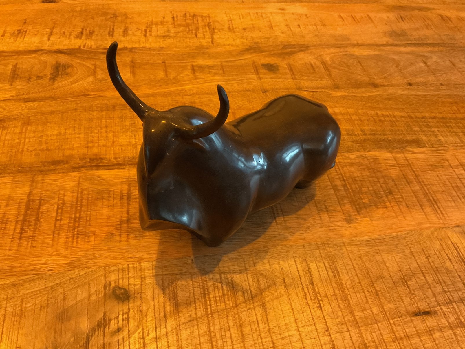 Bronzen Stier Beeld - Modern Abstract Design, Ophalen of Verzenden, 20 - 50 cm, Beeld, Bruin