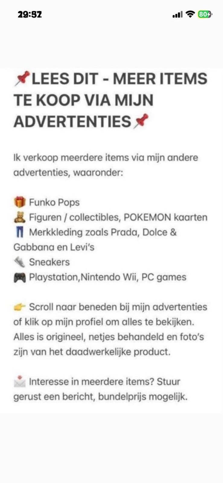 LEES DIT - MEER ITEMS TE KOOP VIA MIJN ADVERTENTIES, Verzenden, Nieuw