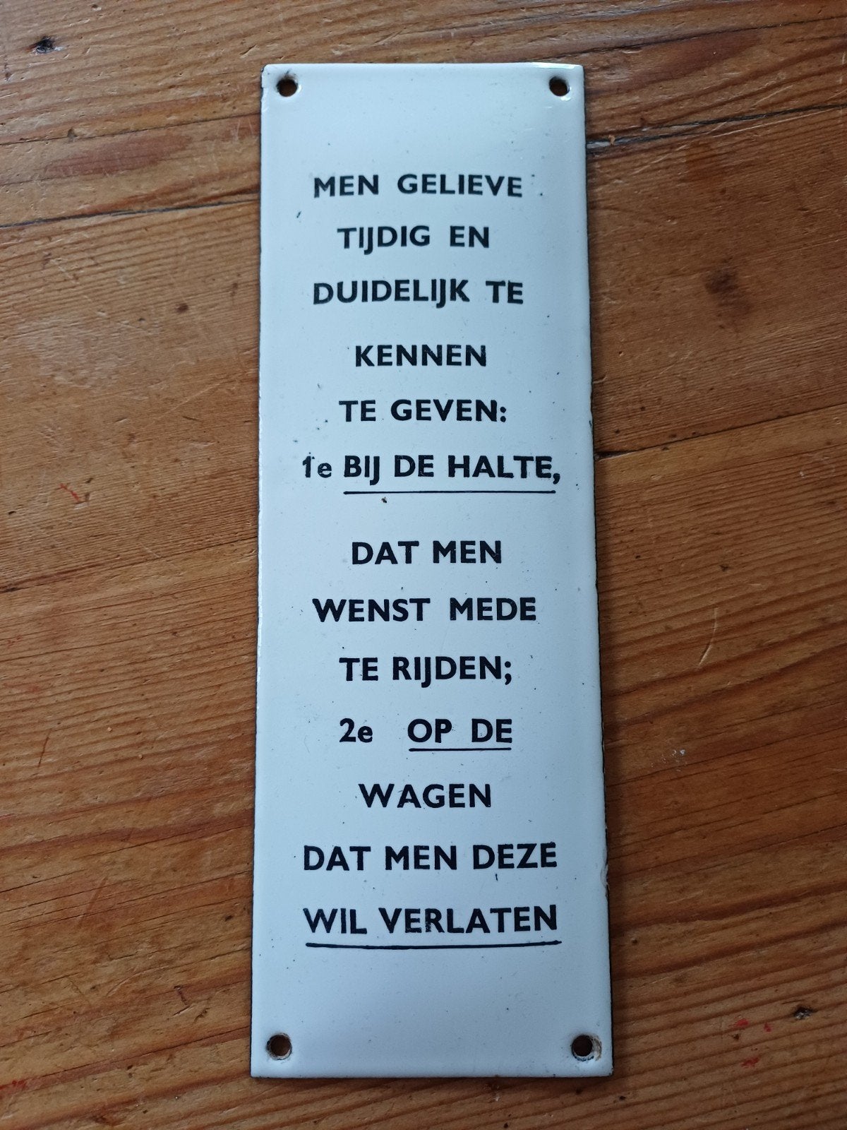 emaille bordje bus,trein, Antiek en Kunst, Ophalen of Verzenden