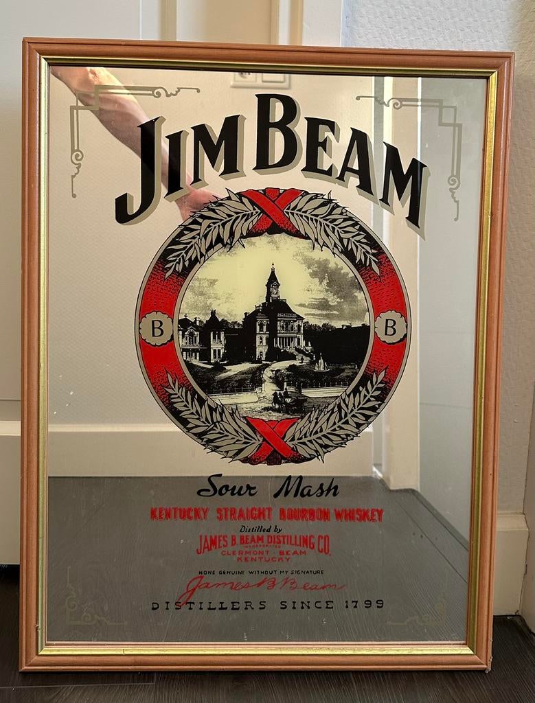 Jim Beam Spiegel Wiskey, Ophalen, Zo goed als nieuw, A1 t/m A3, Film en Tv