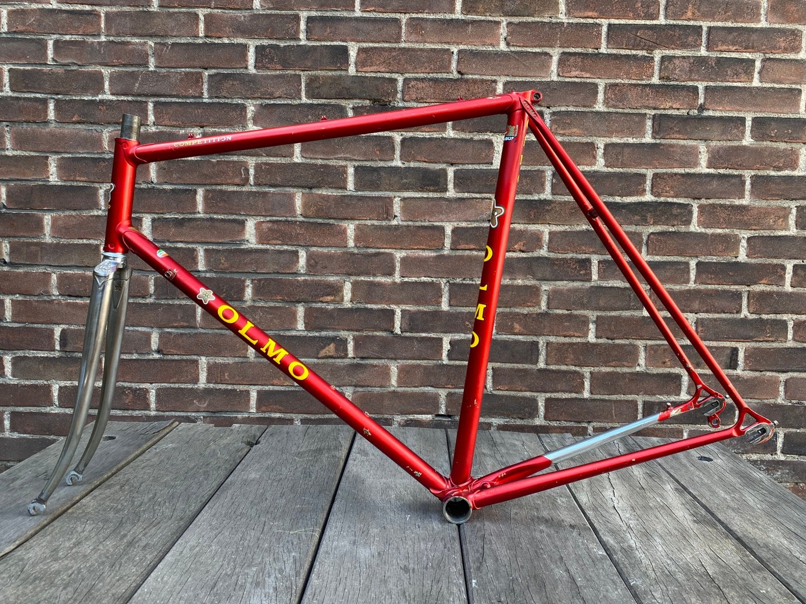 Vintage Olmo Competition fietsframe + Pantographed voorvork, Fietsen en Brommers, Fietsen | Racefietsen, Gebruikt, 57 tot 61 cm