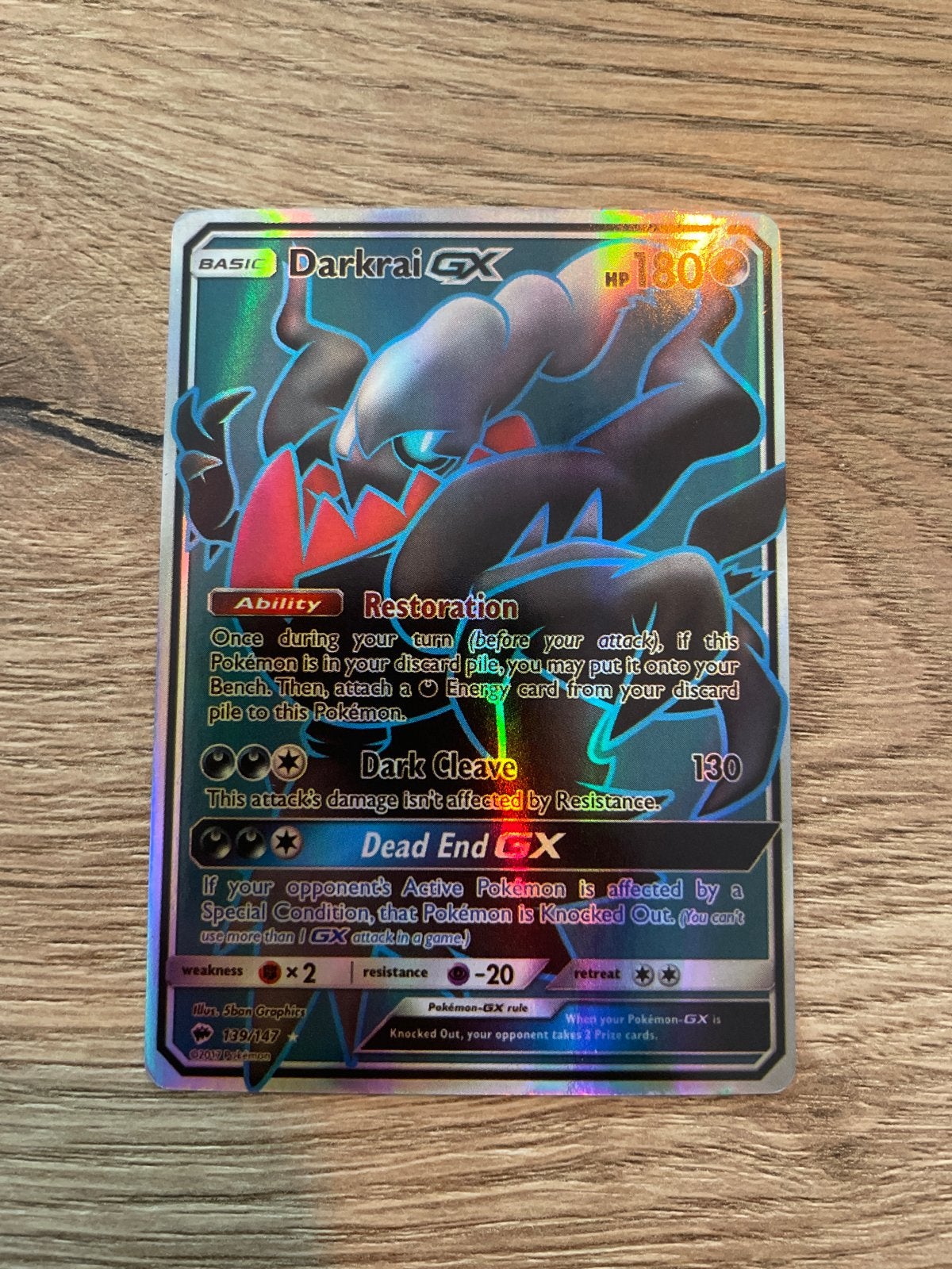 Darkrai GX 133/147 - Pokémon Kaart, Ophalen of Verzenden, Zo goed als nieuw, Losse kaart, Foil