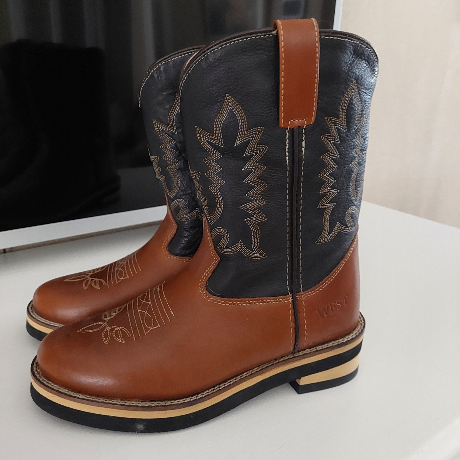 Stoere Western Laarzen Nieuw - Maat 38, WEST, Bruin, Lage of Enkellaarzen, Nieuw